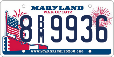 MD license plate 8BM9936