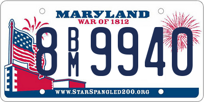 MD license plate 8BM9940