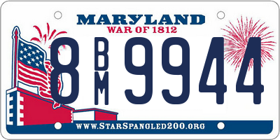 MD license plate 8BM9944