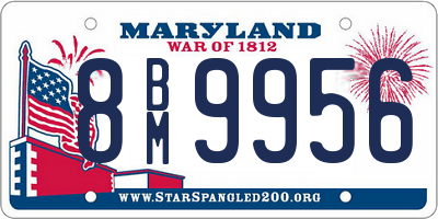 MD license plate 8BM9956