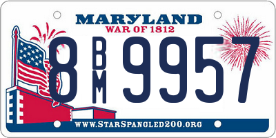 MD license plate 8BM9957