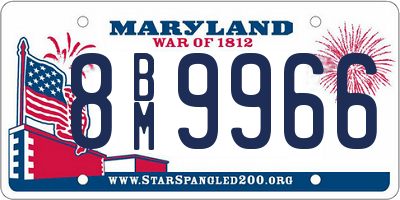 MD license plate 8BM9966