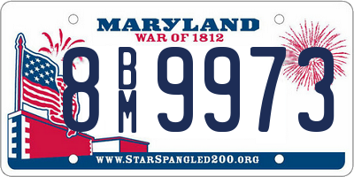 MD license plate 8BM9973