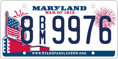 MD license plate 8BM9976