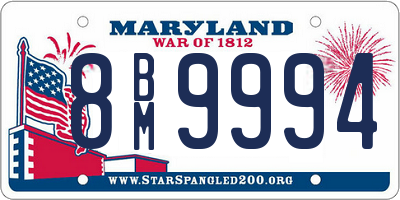 MD license plate 8BM9994