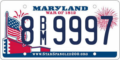 MD license plate 8BM9997