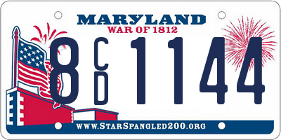 MD license plate 8CD1144