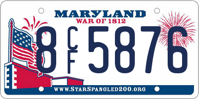 MD license plate 8CF5876