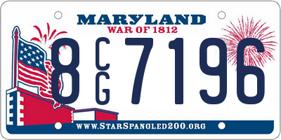 MD license plate 8CG7196