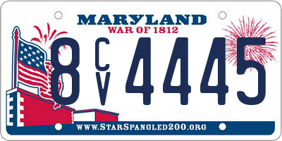 MD license plate 8CV4445