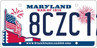 MD license plate 8CZC12