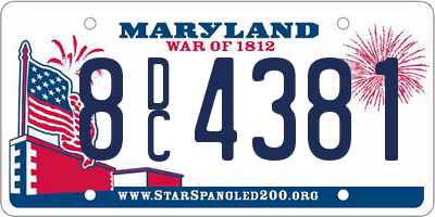 MD license plate 8DC4381