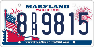 MD license plate 8DH9815