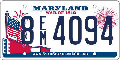 MD license plate 8EM4094