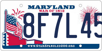 MD license plate 8F7L454