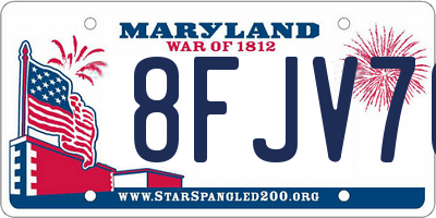 MD license plate 8FJV70