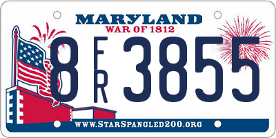 MD license plate 8FR3855