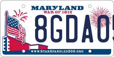 MD license plate 8GDA05