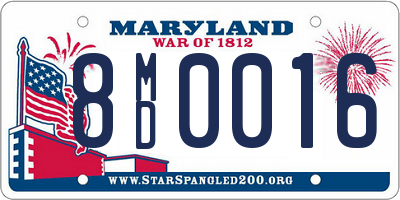 MD license plate 8MD0016