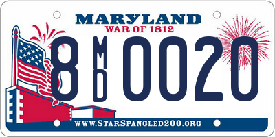 MD license plate 8MD0020