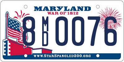 MD license plate 8MD0076