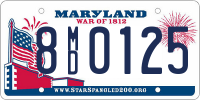 MD license plate 8MD0125