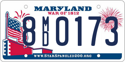MD license plate 8MD0173