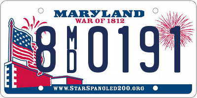 MD license plate 8MD0191
