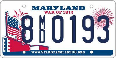 MD license plate 8MD0193