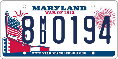 MD license plate 8MD0194