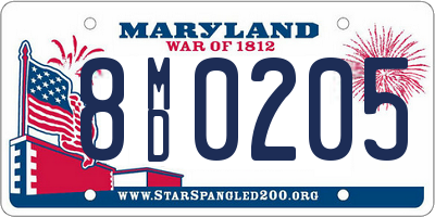 MD license plate 8MD0205