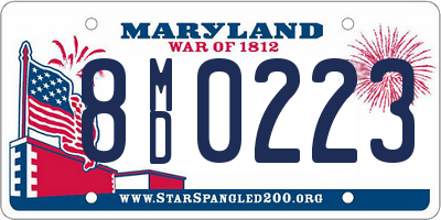 MD license plate 8MD0223