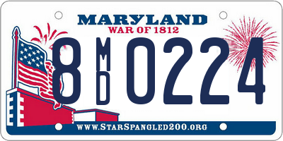 MD license plate 8MD0224