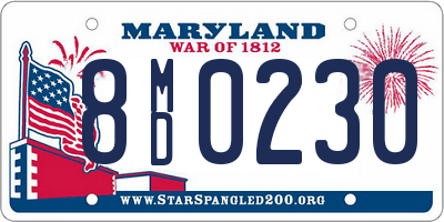 MD license plate 8MD0230
