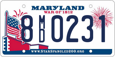 MD license plate 8MD0231