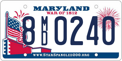 MD license plate 8MD0240