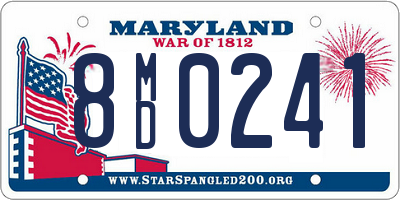 MD license plate 8MD0241