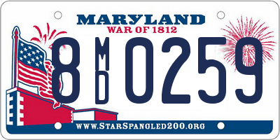 MD license plate 8MD0259