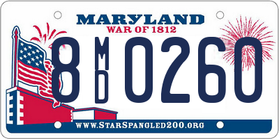 MD license plate 8MD0260