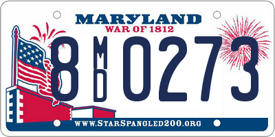 MD license plate 8MD0273