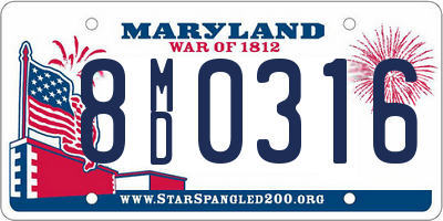 MD license plate 8MD0316