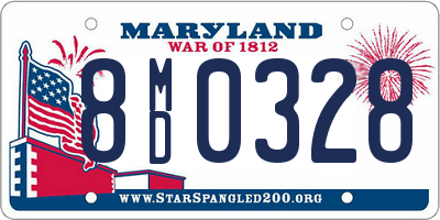 MD license plate 8MD0328