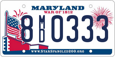 MD license plate 8MD0333