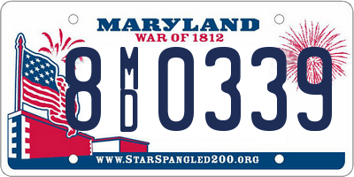 MD license plate 8MD0339