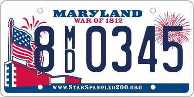 MD license plate 8MD0345