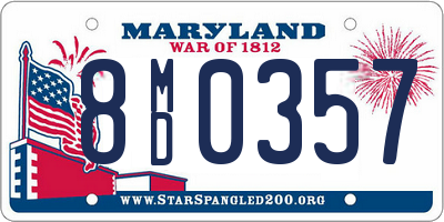 MD license plate 8MD0357