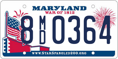 MD license plate 8MD0364