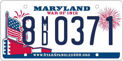 MD license plate 8MD0371