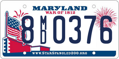 MD license plate 8MD0376