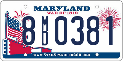 MD license plate 8MD0381